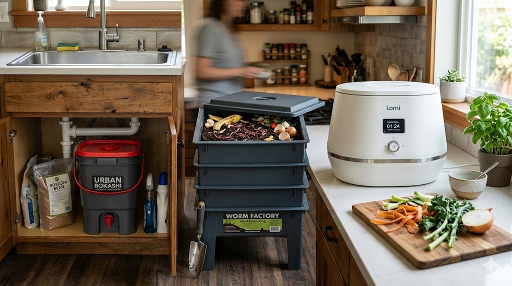 Indoor Composting: Bokashi, Worm Bins, Countertop