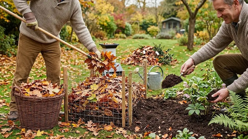 Making Leaf Mold From Fallen Leaves